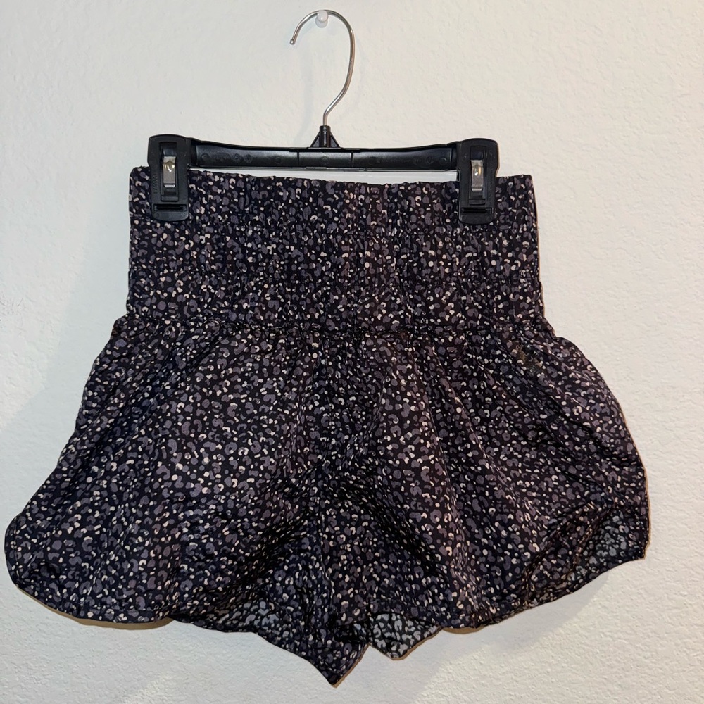 Free People Movement The Way Home Athletic Sports Shorts Leopard Combo
